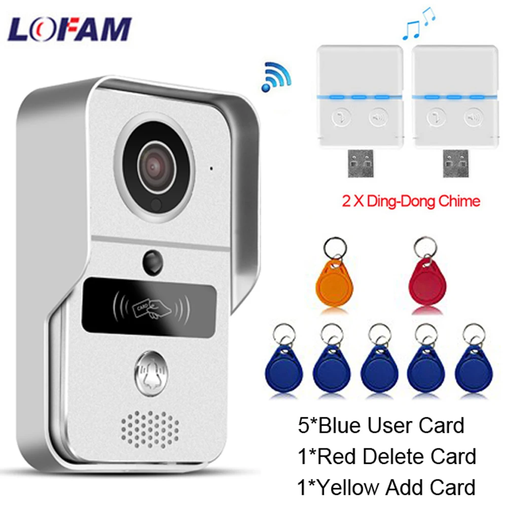 Беспроводной IP видеодомофон LOFAM Wi Fi дверной звонок камера POE ночное видение пик