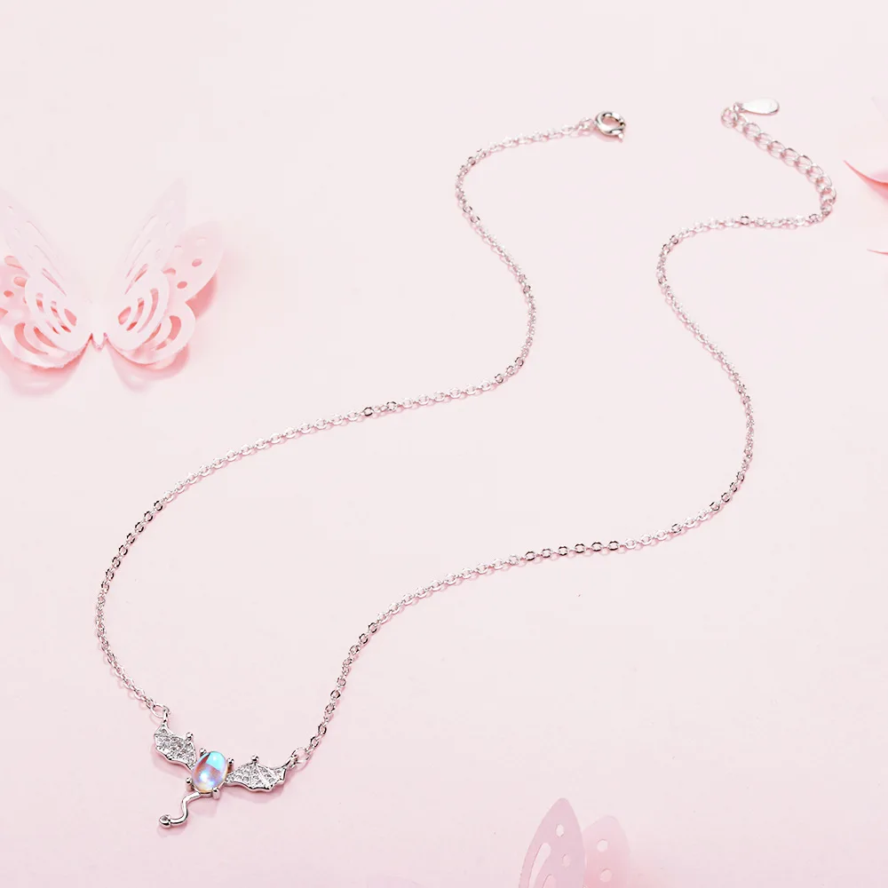 Senz shi MORI Series Necklace Women's Hipster Little Devil Pendant Moonstone Choker Women's Manufacturers Wholesale
