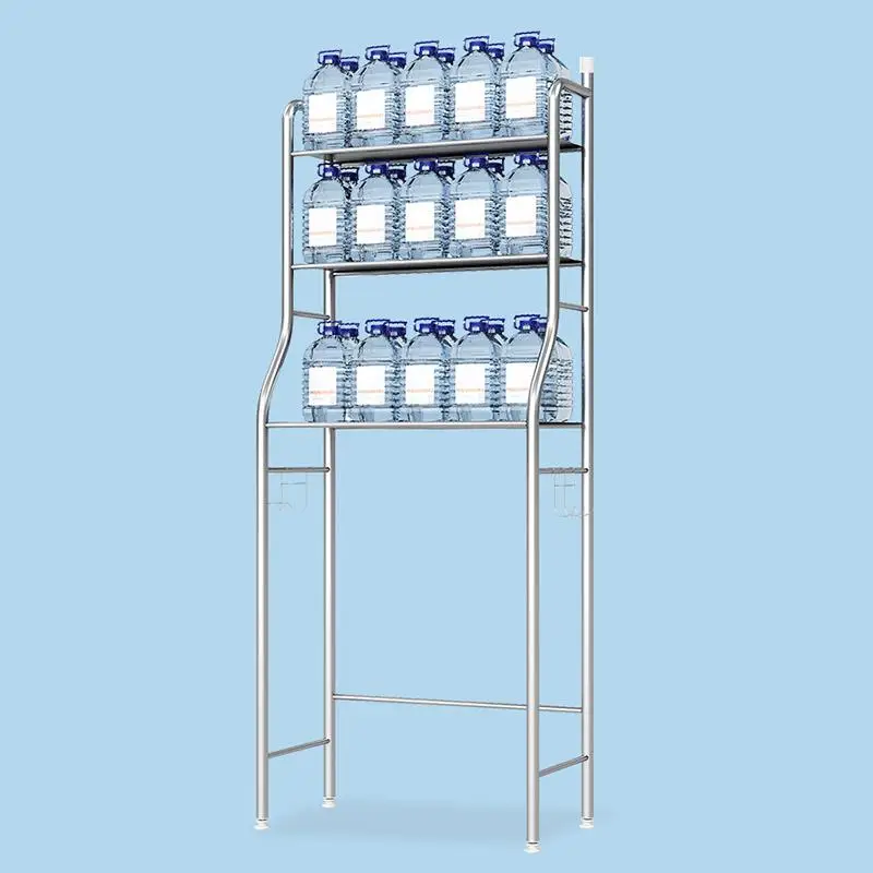 Sobre el estante de acero inoxidable armario para bao estantera cocina lavadora estante ahorro espacio en el bao estante