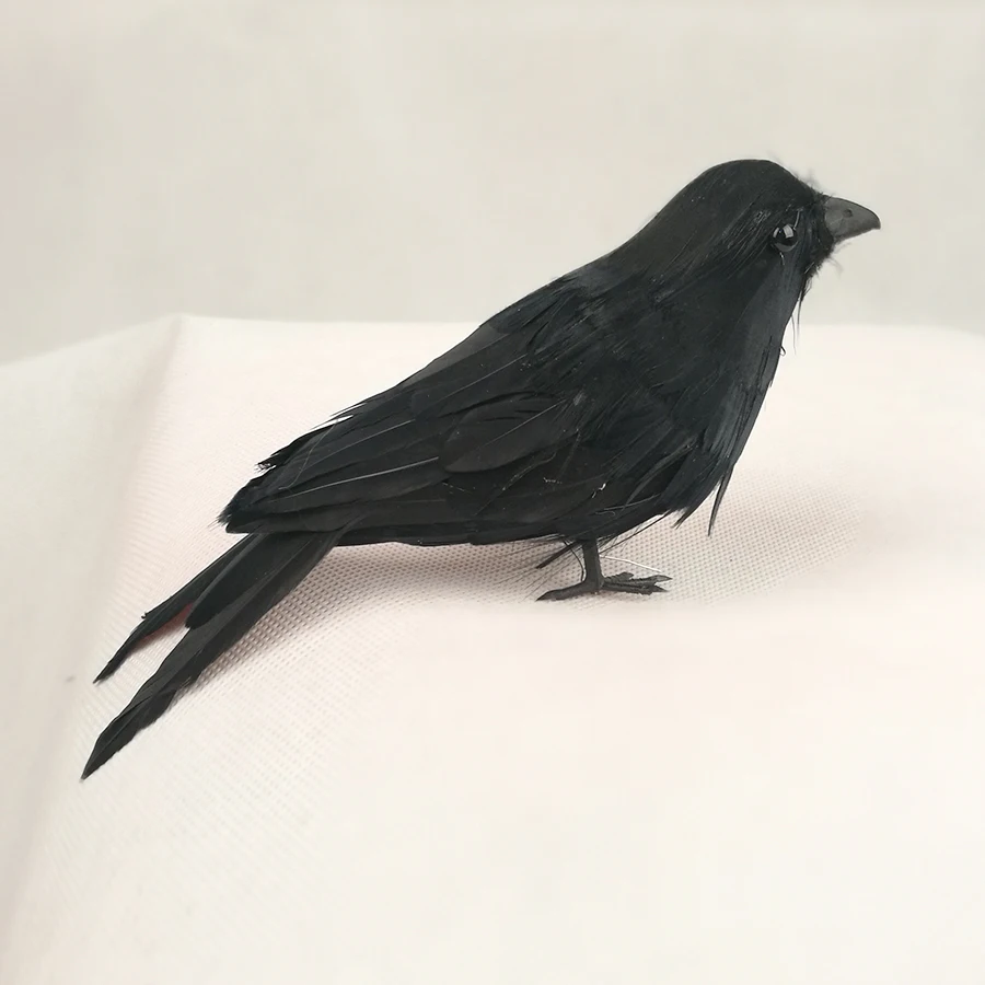 16 см искусственный Ворон черные птицы имитация Ворон для Хэллоуина вечерние украшения сада реквизит для фотосессии садовый орнамент