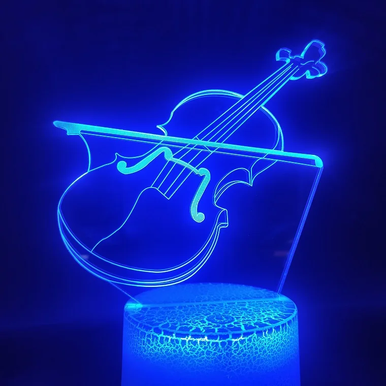 3D лампа Музыкальные инструменты Violoncello для внутренней декорации подростка подарок дропшиппинг светодиодный ночник лампа сенсорный датчик
