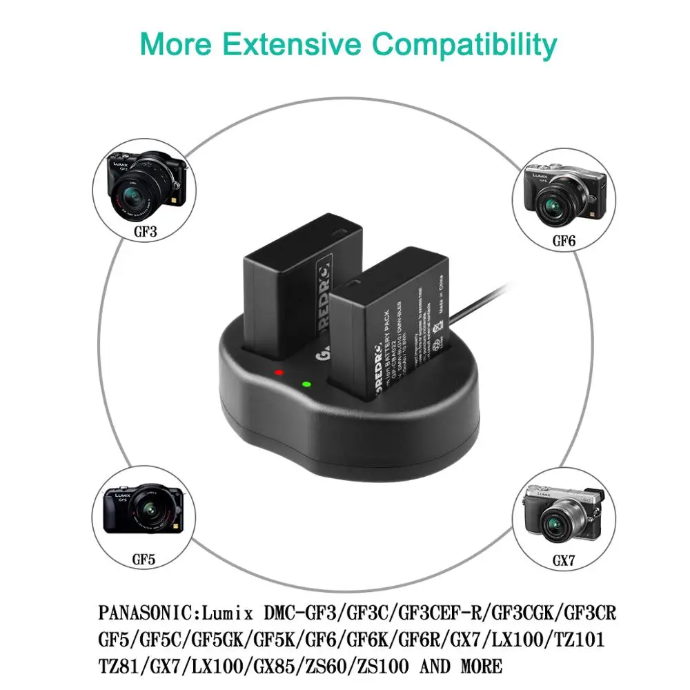 4 шт. DMW-BLG10 ДМВ BLG10e BLG10 BP-DC15 BPDC15 Батарея+ USB Dual Зарядное устройство для цифрового фотоаппарата Panasonic DMC-GF6 DMC-GX7 DMC-TX1 BLG10GK BLG10