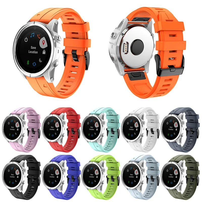Watch Quick Release Silicone 20mm Watchband for Garmin Fenix 5S 5SPlus 6S 6Spro Easy Fit Wrist