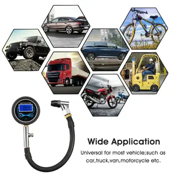 

High Precision Meter 1pc Tire Pressure Gauge Air Inflation Connector 0-200PSI