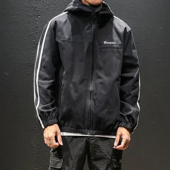 

2019 Autumn Zipper Oversize Men Fashion Black Loose Casual Streetwear Solid Cloth Harajuku Soft Men's Large Hooded cap Jackets