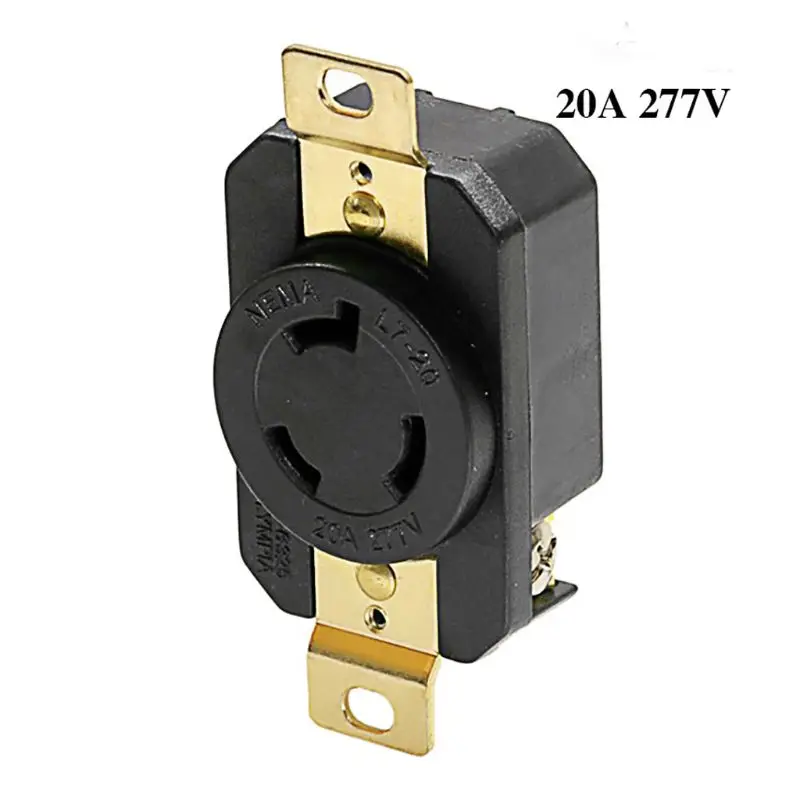 

20A 277V 4 Hole Generator Outlet US Anti-off Power Socket Inline Wire Connector