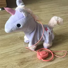 Новая электрическая ходячая плюшевая игрушка единорог чучело игрушка Электронная Музыка игрушечный Единорог для детей рождественские подарки