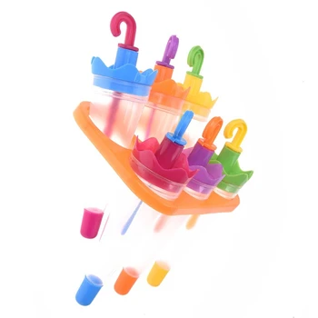 

6 x Umbrella 6 Cell Frozen Ice Cream Po p Mold P opsicle Maker Lolly Mould Tray