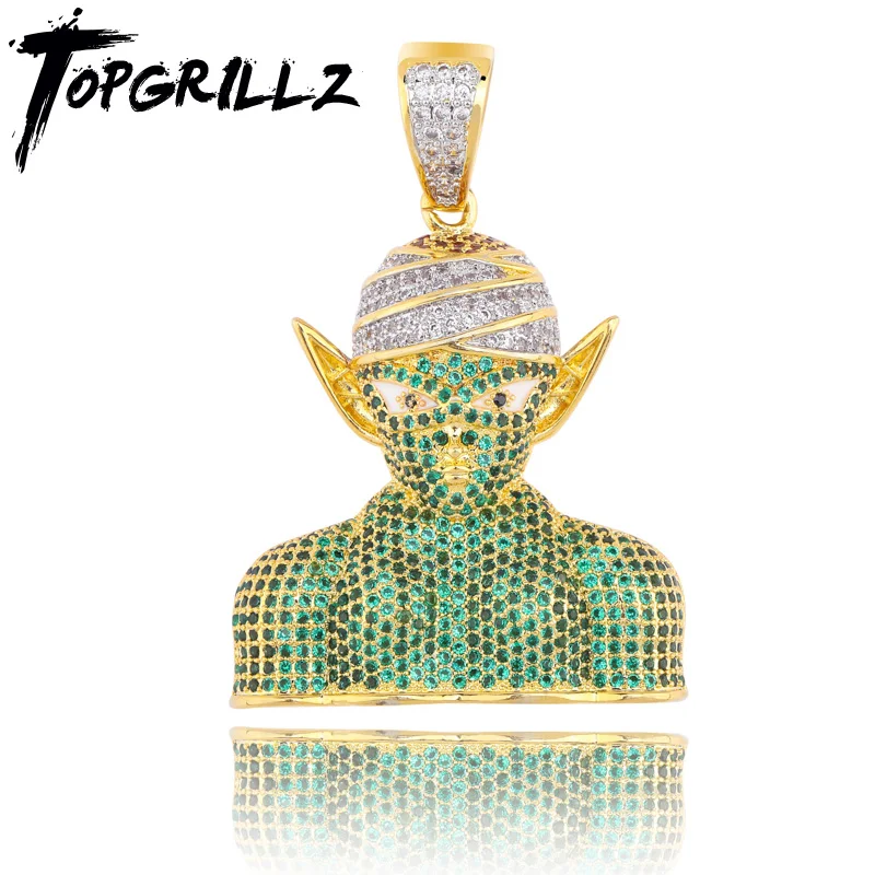 TOPGRILLZ Bick дьявольский кулон и для мужчин золотистого серебряного цвета со льдом из