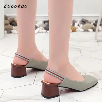 

2020 Spring And Summer New Style Shallow Mouth Pointed Toe With A Word With High Heels And Empty Toe Cap Sandals Women
