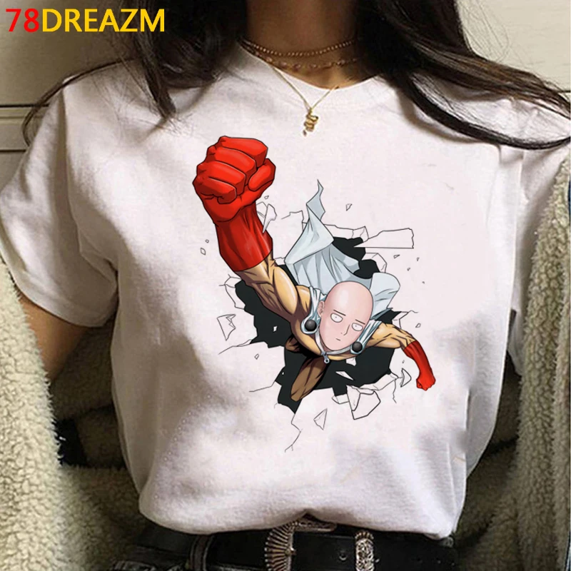 Хит японского аниме One Punch Man Футболка женская забавная мультяшная графическая