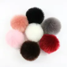Красочные 10 см DIY натуральные помпоны из лисьего меха енота шарики-Помпоны натуральный мех помпон для шляпа и сумка шарфы аксессуары