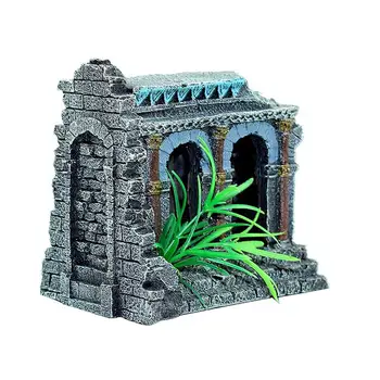 

1pc Ornament Creative Resin Vintage Beautiful House Castle Ornament for Fish Tank