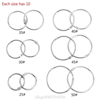 

10pcs Metal Binder Ring Loose Leaf Book Binder Hoop Ring Multifunctional Keychain Circle Book Binder Hoop Office Supply Jy17 20
