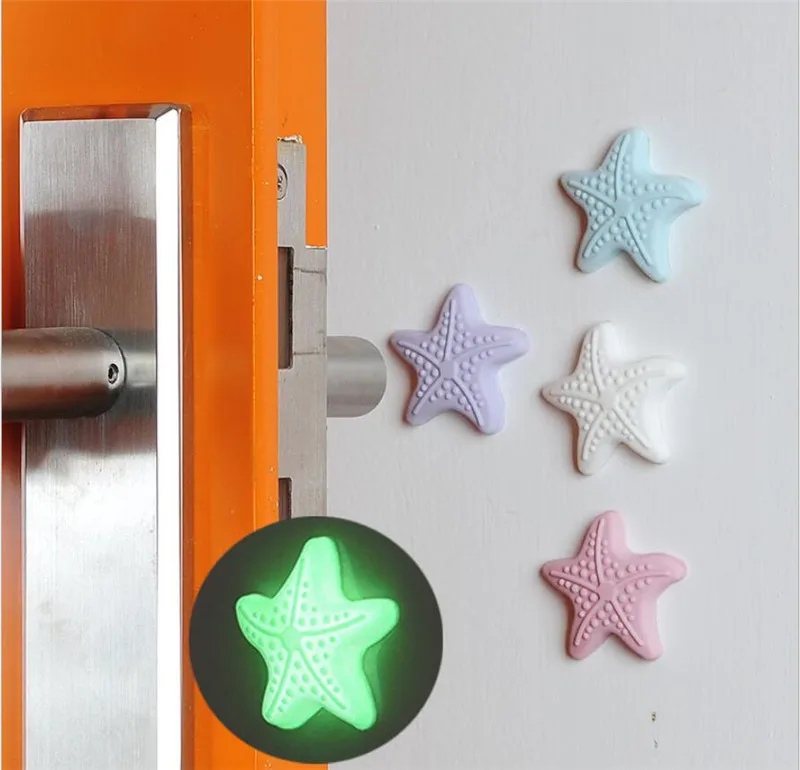 Luminous Silicone Rubber Star Pad Mute Rubber Pad to Protect the Wall Self Adhesive Stickers Door Stopper