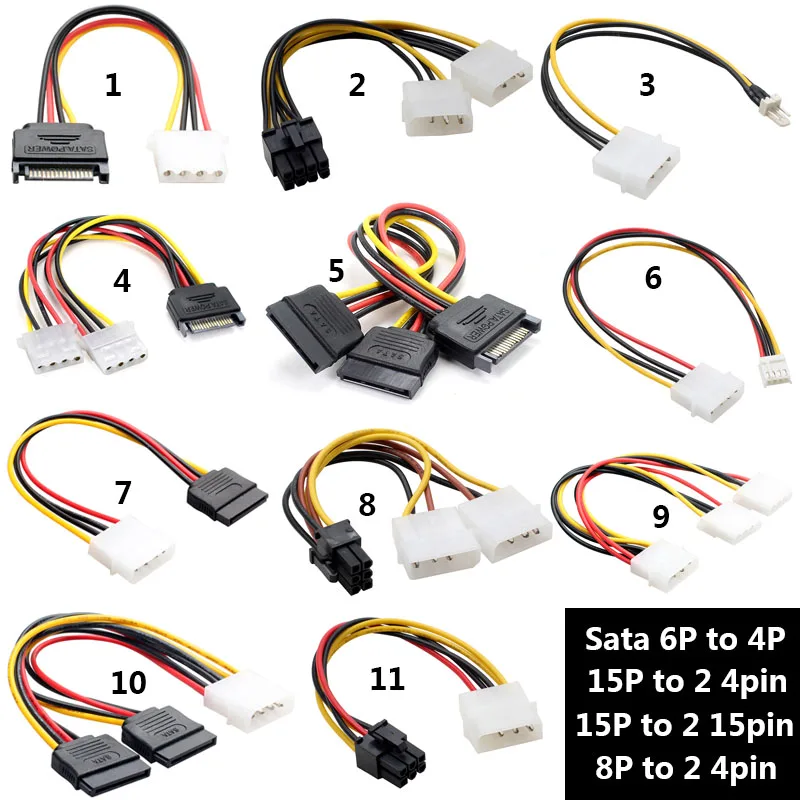 Sata6p к 4Pin IDE Molex блок питания штекер флоппи дисков кабель адаптера для компьютера