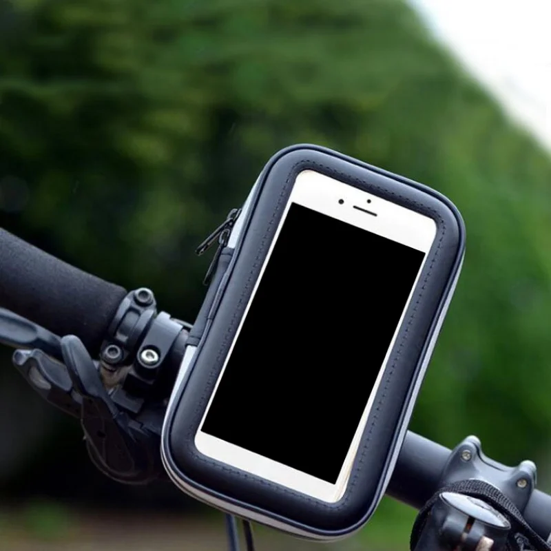 Perfect Bicycle Phone Storage Bag With TRANSPARENT layer Screen Touch Waterproof 5.7inch Phone GPS Case 360 Rotatable Handlebar Pouch 2