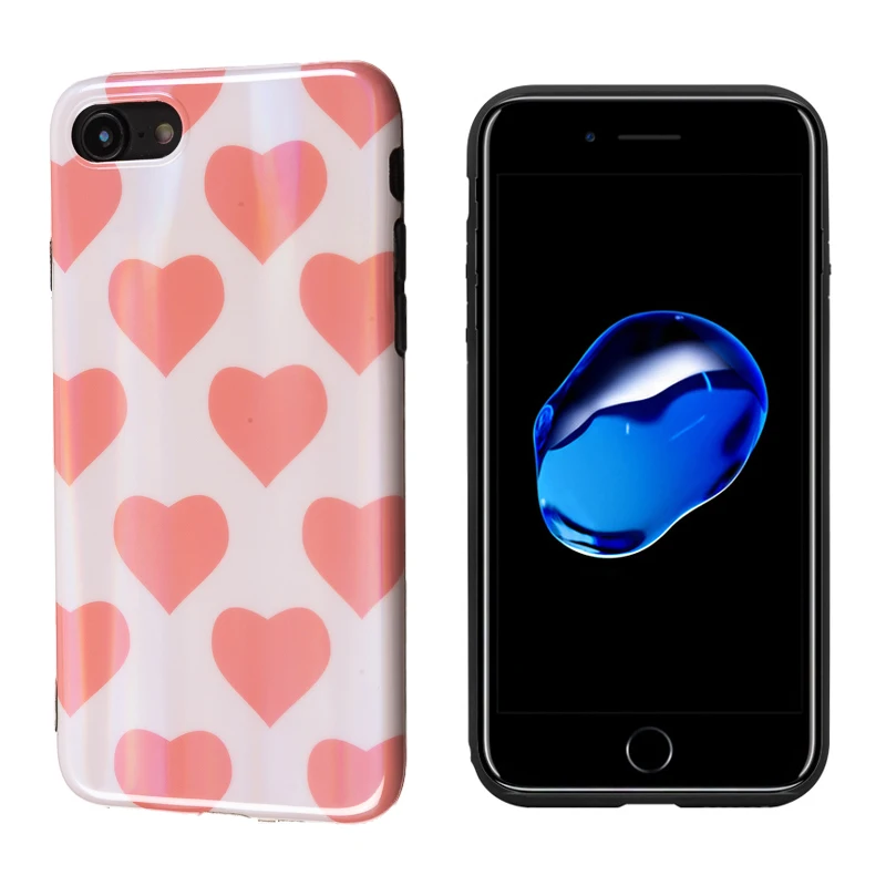 Милое розовое сердце чехол для телефона iPhone 6 S 7 8plus X хитовый Плетеный корейский