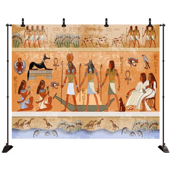 

Ancient Egypt Scene Mythology Godsand Pharaohs Hieroglyphic Temple Murals Phtography Backdrop Photo Background Props