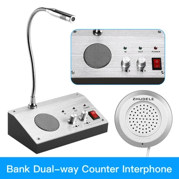 

Dual Way Window Intercom System Bank Counter Interphone Zero-touch For Business Store Bank Station Ticket Window Communicator
