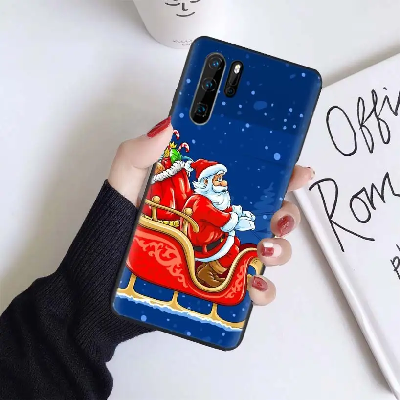 Рождественский черный чехол для huawei mate 30 20 10 P30 P20 P10 Pro Lite P Smart Z мягкий чехол для телефона