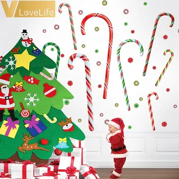 

New Year Christmas Tree Felt DIY Gifts Kids Pendants Artificial Wall Hanging Decoration Stickers Xmas Ornaments