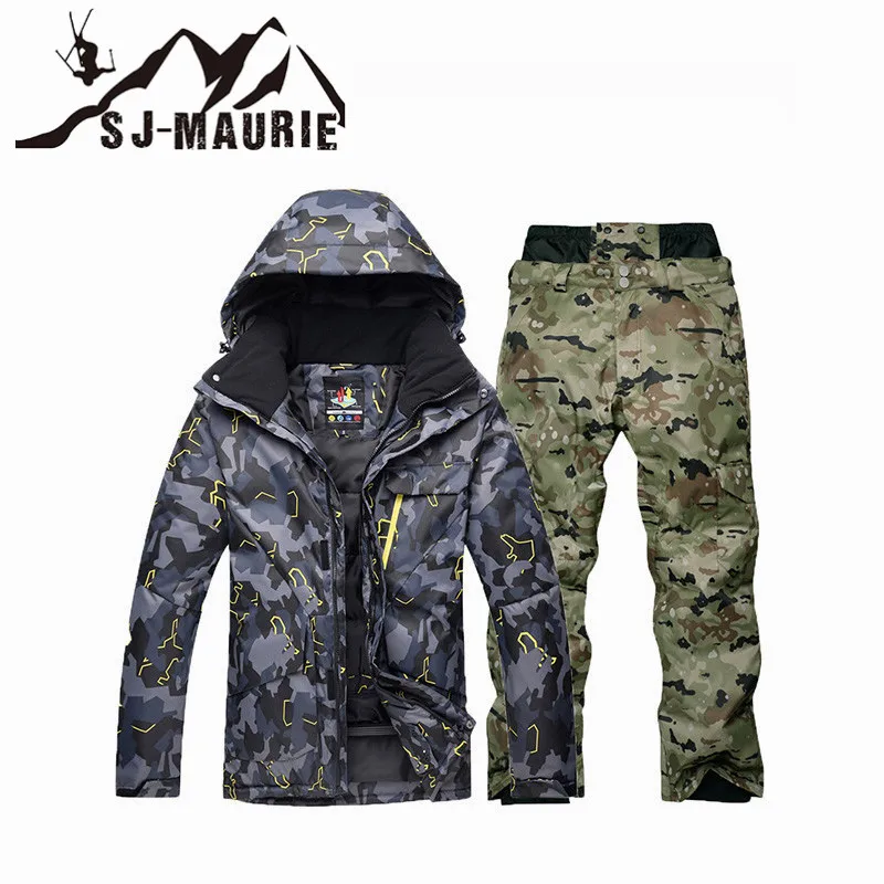 SJ-MAURIE,, супер теплая зимняя камуфляжная куртка для сноуборда, лыжный Мужской комплект, лыжный костюм, штаны, сильная водонепроницаемая ветрозащитная куртка для катания на лыжах - Цвет: color11
