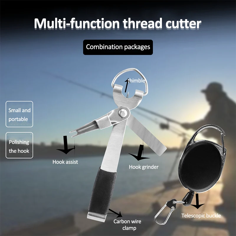 

3 in1 Fishing Quick Knot Tool Fast Tie Nail Knotter Line Cutter Clipper Nipper Hook Sharpener Fly Tying Tool Fishing Tackle Gear