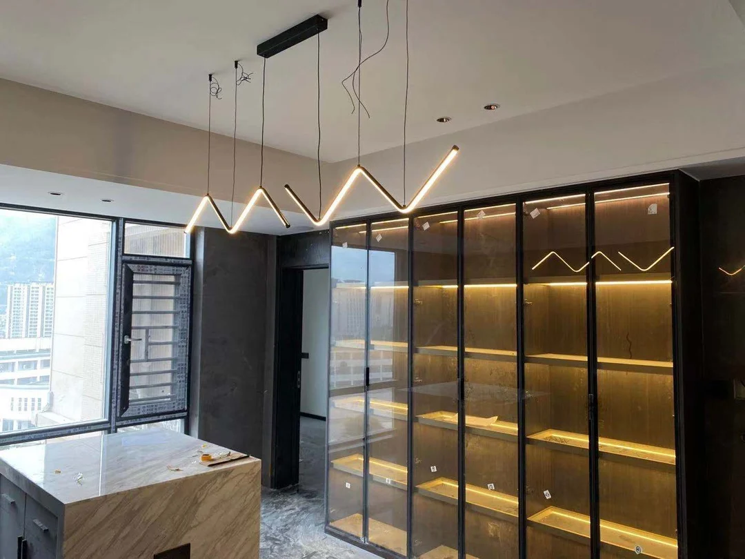 Modern LED dining room chandelier lighting Nordic restaurant long hanging lights office fixtures Bar illumination study lamps Modern LED dining room chandelier lighting Nordic restaurant long hanging lights office fixtures Bar illumination study lamps