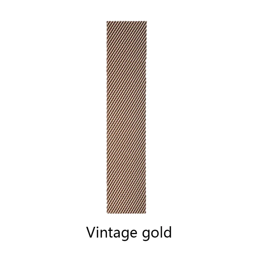 Vintage gold Миланский Браслет, Браслет Нержавеющая сталь ремешок для наручных часов Apple Watch серии 1/2/3, 42 мм, 38 мм, версия браслет ремешок для наручных часов iwatch, для детей 4, 5, 40 мм 44 м - Цвет ремешка: Vintage gold
