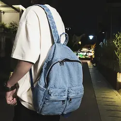 Винтажный потертый Джинсовый Рюкзак, многофункциональная дорожная сумка для девочек, школьные сумки