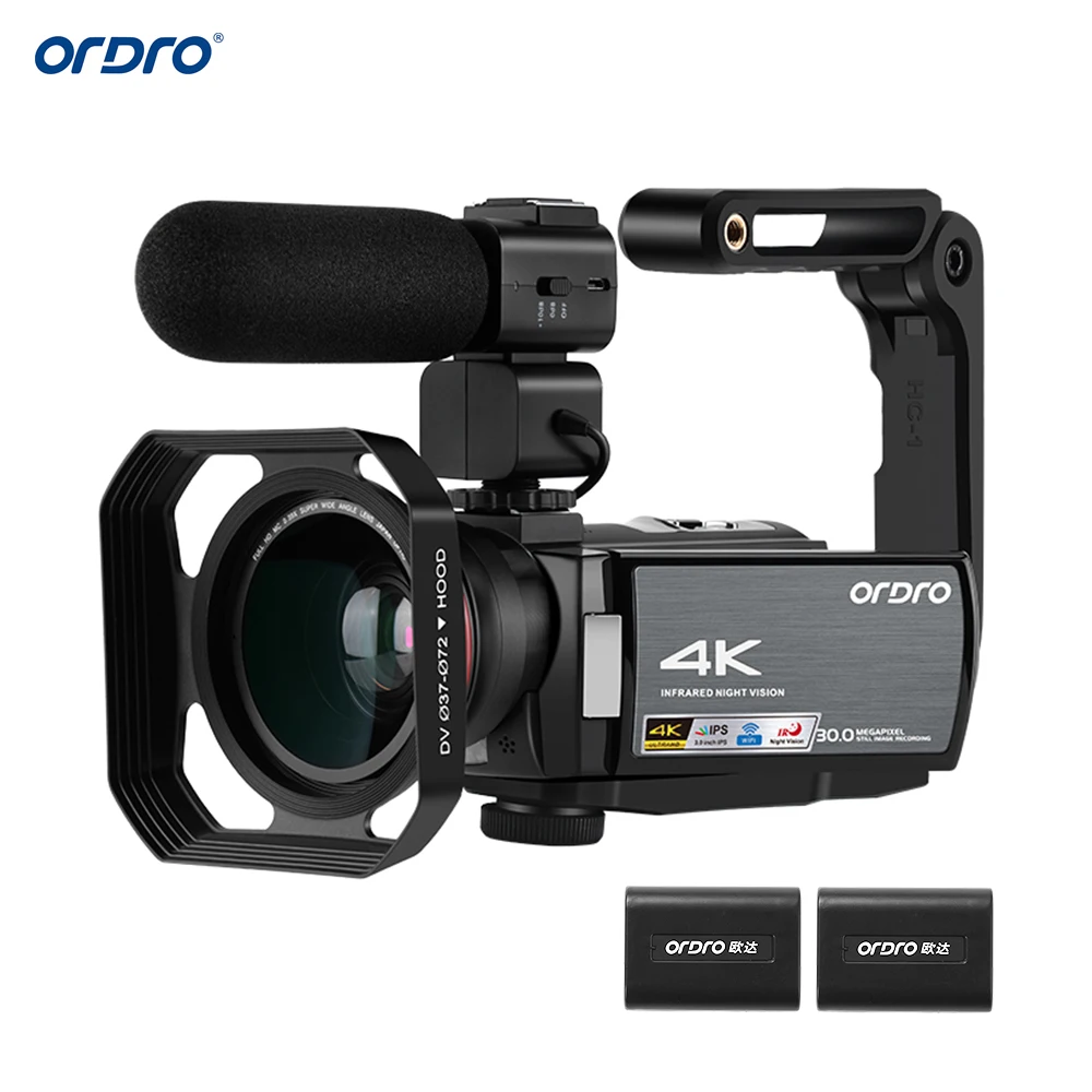 ORDRO HDV-AE8 WiFi Digital Video Camera 4K Camcorder DV Recorder 30MP 16X Zoom IR Night Vision 3 Inch IPS LCD | Электроника