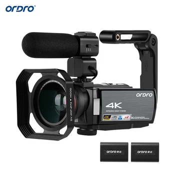 

ORDRO HDV-AE8 WiFi Digital Video Camera 4K Camcorder DV Recorder 30MP 16X Digital Zoom IR Night Vision 3 Inch IPS LCD