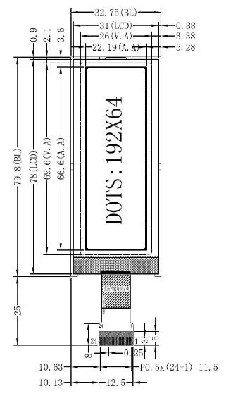 24PIN SPI COG 19264 ЖК-экран UC1604C контроллер iec/параллельный интерфейс Белый/Синий Подсветка