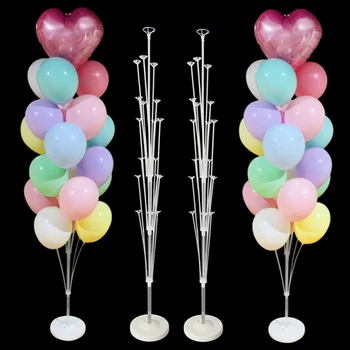 Soporte para globos de 7/11/19 tubos, columna de soporte para globos, decoración para fiesta de boda, globos para fiesta de cumpleaños para niños, suministros para Baby Shower