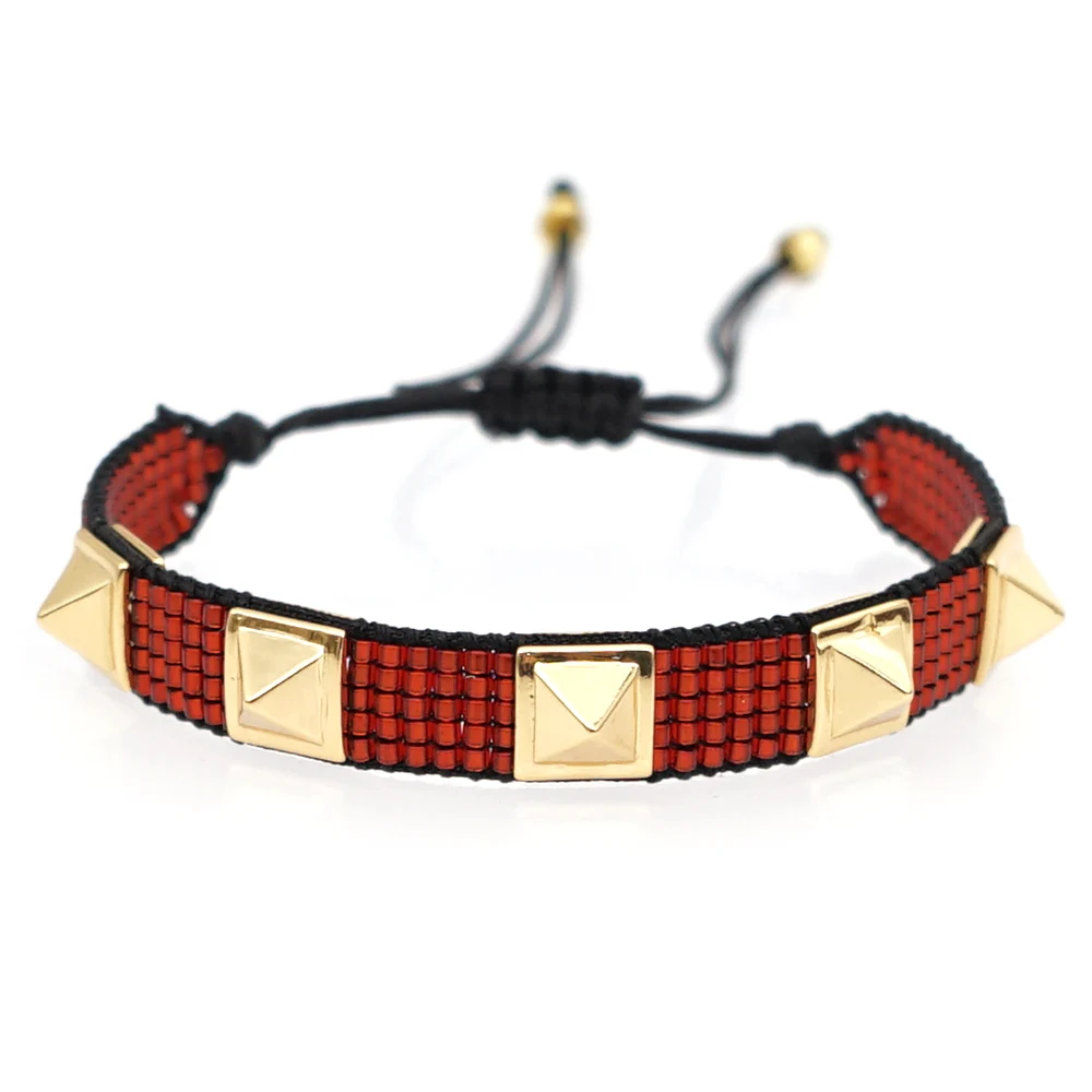 Go2boho MIYUKI браслет мужские панк браслеты для женщин Pulseras Mujer Moda нарукавная повязка ювелирные изделия золотые бусины из нержавеющей стали