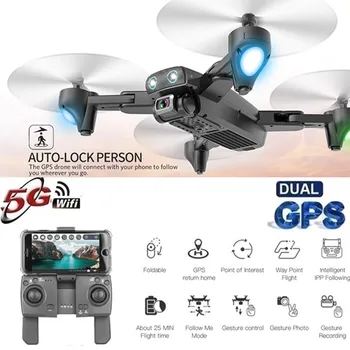 

S167 Dron 2.4G WIFI FPV 1080P HD Camera Drone GPS 120 Wide-angle Foldable RC Quadcopter RC Helicopter Selfie Drone with Camera