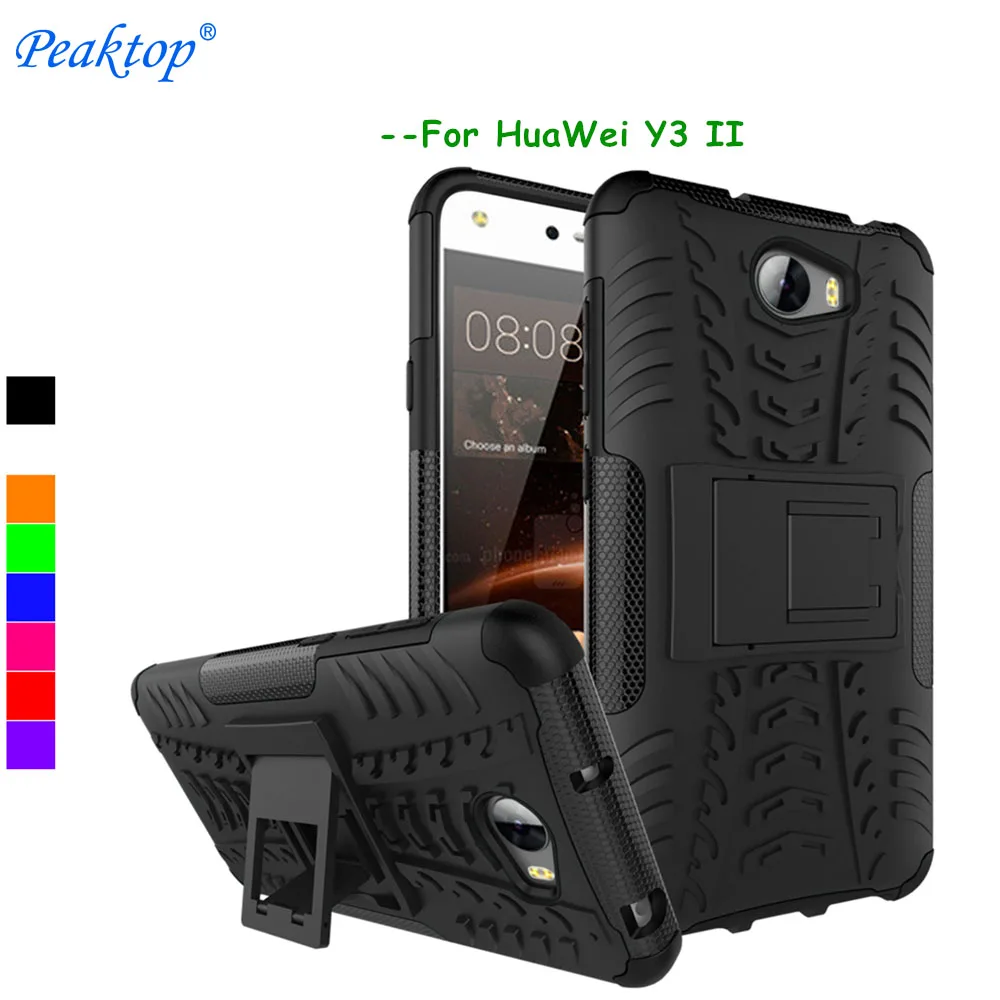 

Huawei Y3 II Case Y3II Cover ShockProof TPU + Plastic Armor WolfRule Phone Case For Huawei Y3 II Case Y3 2 Lua-L21 kickstand <
