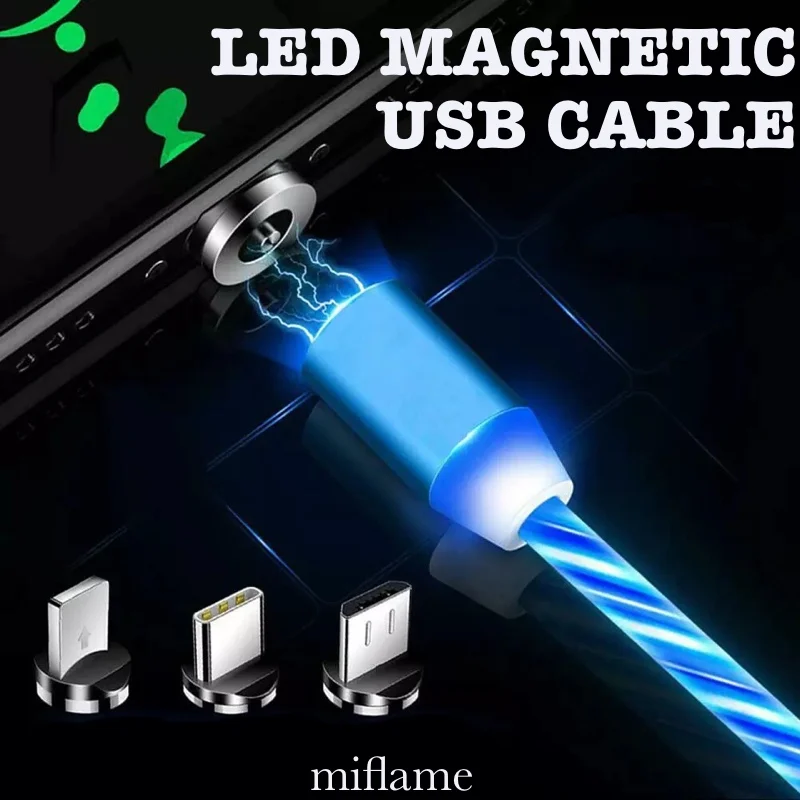 

Miflame 1m LED Magnetic Charger Fast USB Cable LED USB Micro USB For Android Type C USB For Xiaomi LG Magnetic USB Cable For i0S
