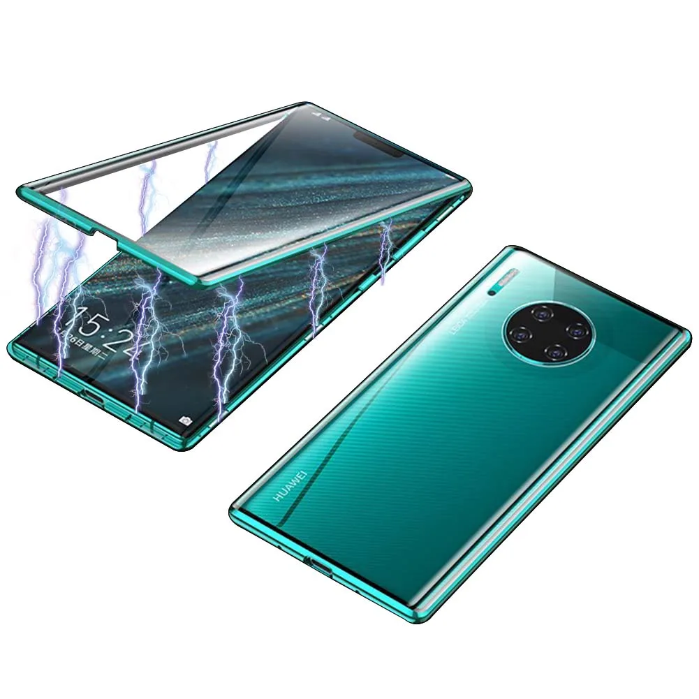 Металлический магнитный чехол для huawei mate 30 Lite двухсторонний 9H закаленное стекло противоударный полный магнит чехол для huawei mate 30 Coque
