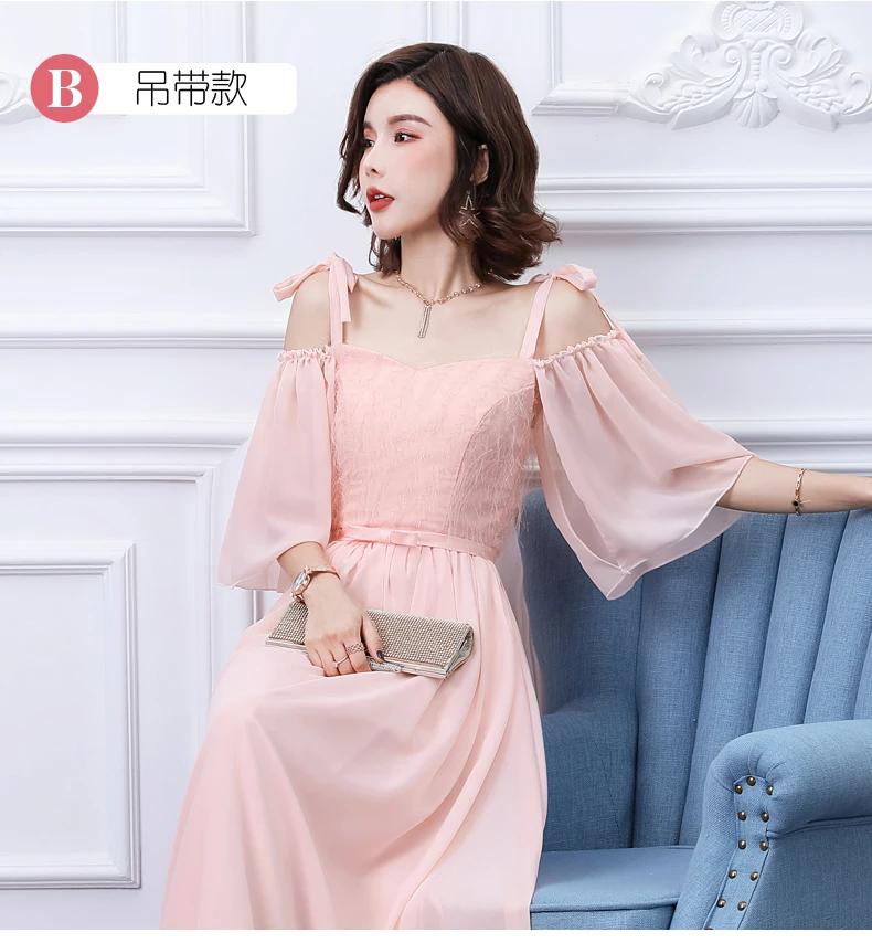 Голубое платье для подружки невесты с открытыми плечами; Vestido Largo Sirena; свадебное платье для гостей; элегантное шифоновое платье для выпускного вечера