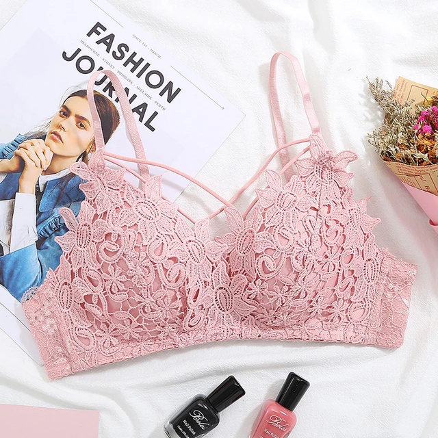 French style sexy lingerie bra for women female comfortable bralette top women  bra without rims lace thin push up underwear - AliExpress