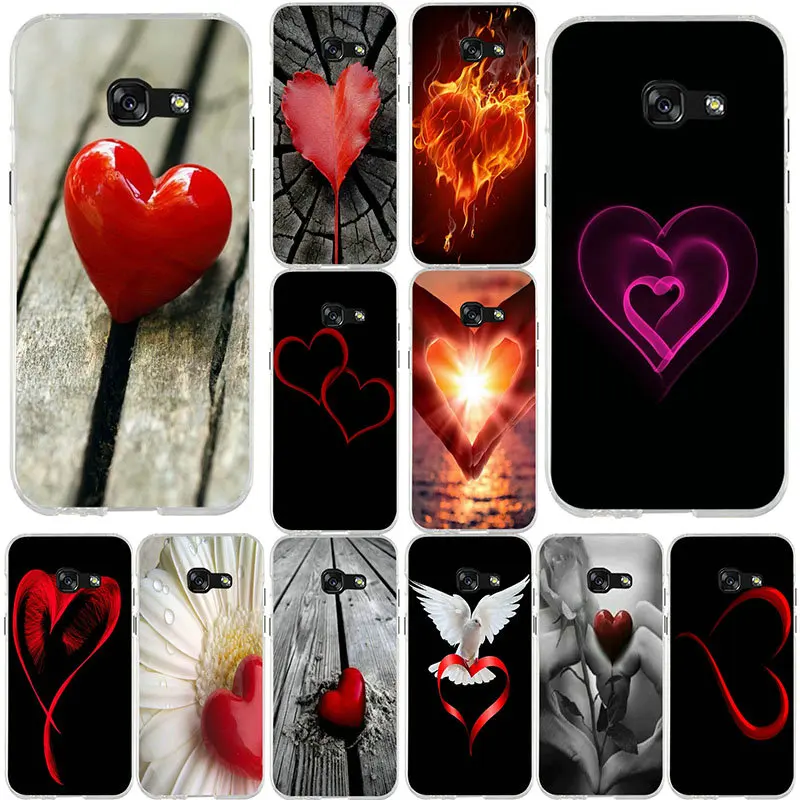 TPU Phone Case for Samsung Galaxy Core 2 8262 A3 A5 A7 A8 A9 A9S Star 2016 2017 2018 Pro Soft Silicone I Love Ny Red Heart | Мобильные