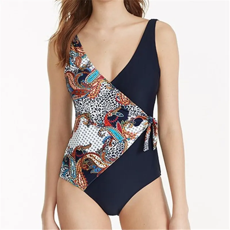 

Print Swimwear Women One Piece Swimsuit Sexy Push Up Ladies 2020 BodySuit Floral Female Bandage Maillot De Bain Femme