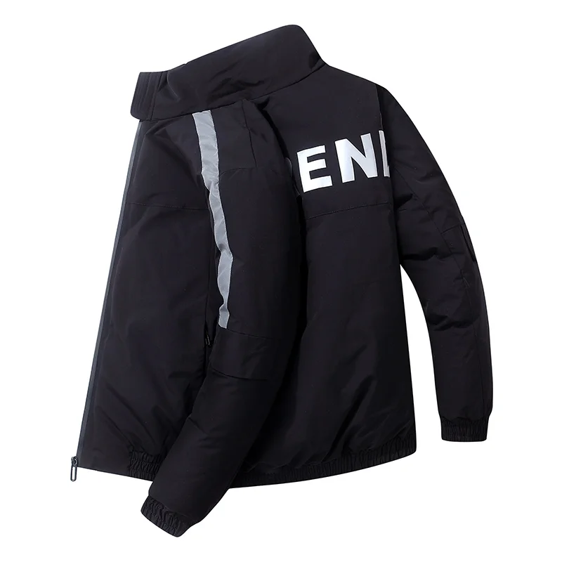 

2020 hooded down jacket men's mid-length casual slim-fit thickened handsome fashion warm coat canada casaco mens clothing hat