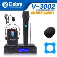 Debra Audio V3002 VHF Wireless mit Handheld und Lavalier und Headset Mikrofon Mic System für Kirche, Hochzeit, karaoke!!!