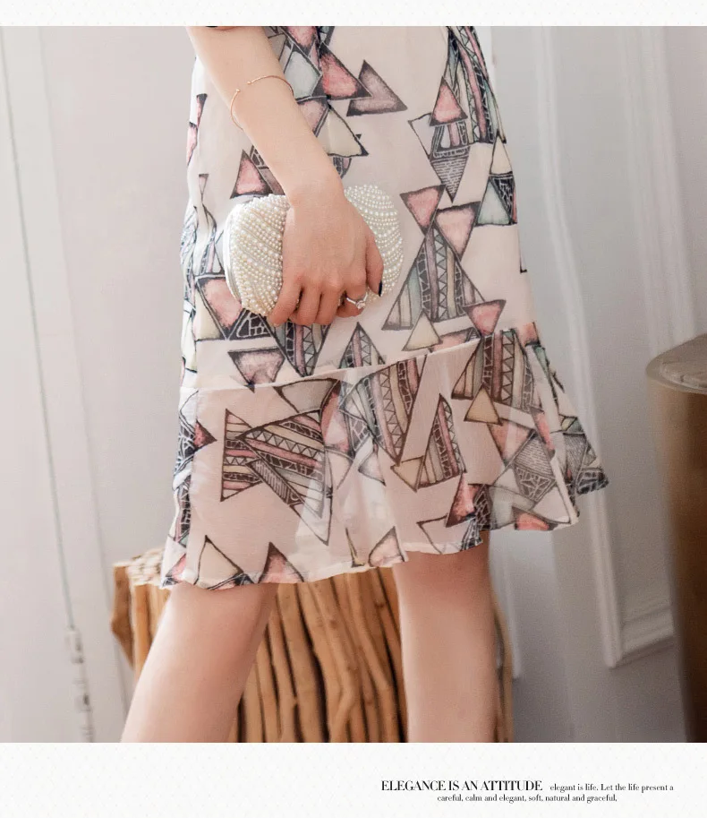 Напрямую от производителя,, новинка, для девочек, Cheongsam nian qing kuan, шифон, с принтом, короткий, улучшенный,, стиль, лето 19260