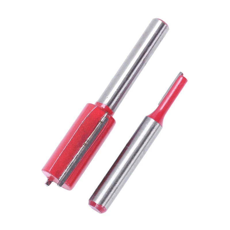 Top-7Pcs 1/4 дюймов хвостовик двойной Флейта прямой маршрутизатор Набор бит деревообрабатывающий фрезерный станок для деревообработки