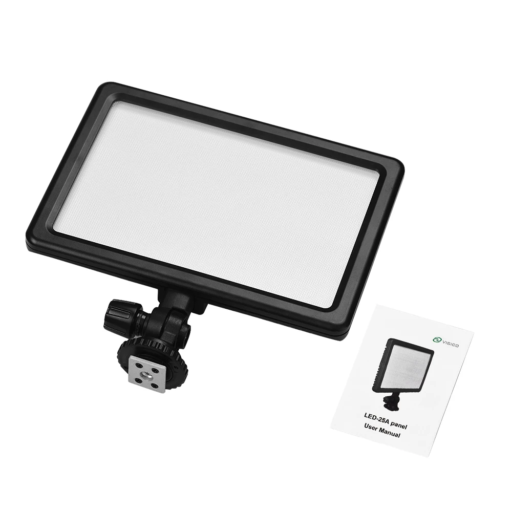 Portable LED Video Light Panel 25W LED Display Adjustable Brightness for Canon Nikon Sony DSLR Camera Camcorder