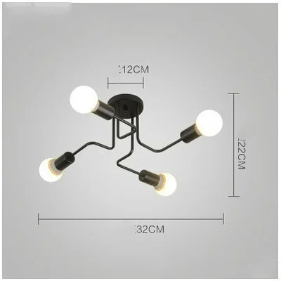 Железный потолочный светильник s Ретро промышленный Лофт скандинавский купол светильник светодиодный потолочный светильник для домашнего ужина кафе бар